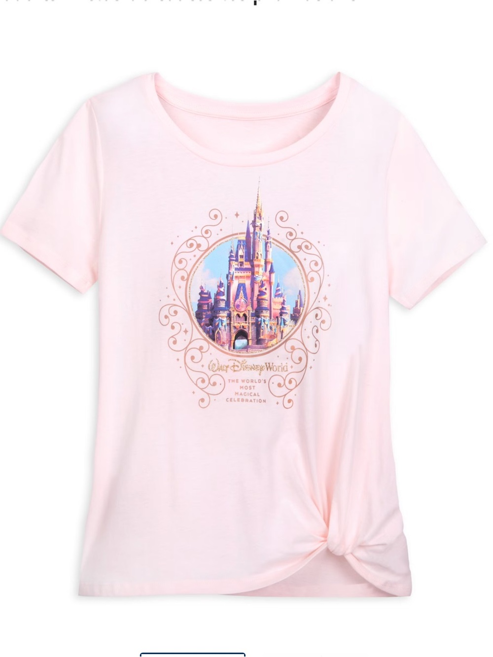 Disney World 50th Anniversary Cinderella
Castle Pink Side Knot Fashion Tee 3X